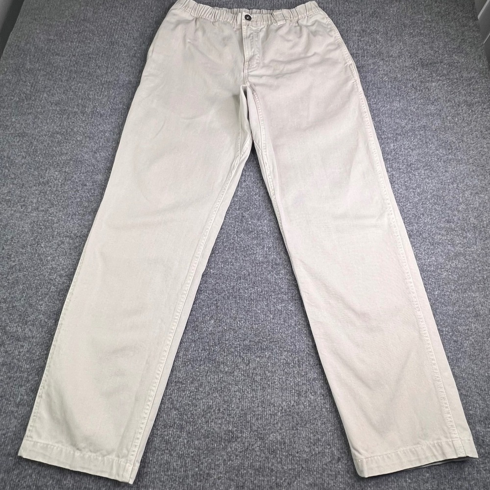 Gramicci Pants Men's M Beige Khaki Cotton Twill Elastic Waist Climbing Trousers